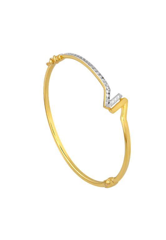 TOMEI Dual-Tone Bangle, Yellow Gold 916