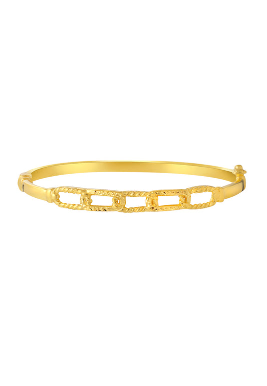 TOMEI Twisted Clip Bangle, Yellow Gold 916