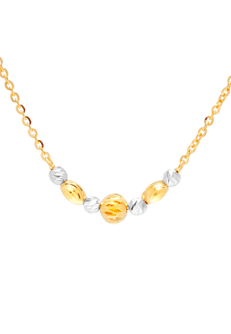 TOMEI Scintillating Beads Necklace, Yellow Gold 916