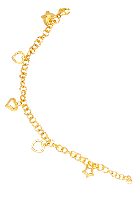 TOMEI Chasing Hearts Bracelet, Yellow Gold916