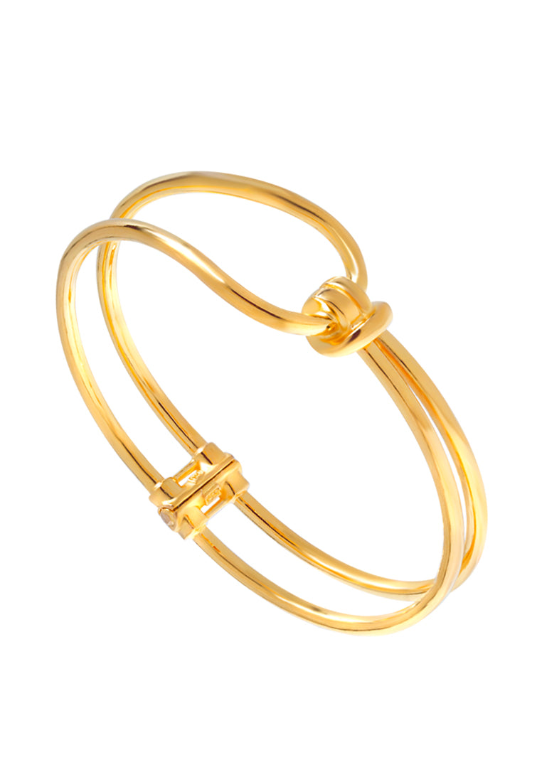 TOMEI Chic Knotted Bangle, Yellow Gold 916