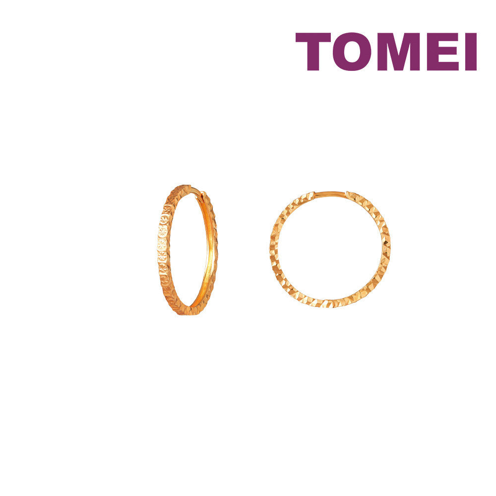 TOMEI Loop Earrings, Yellow Gold 375