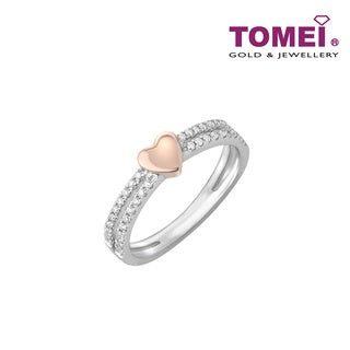 TOMEI Rosey Heart Diamond Ring I White+Rose Gold 585 (14K) (R4869WR)