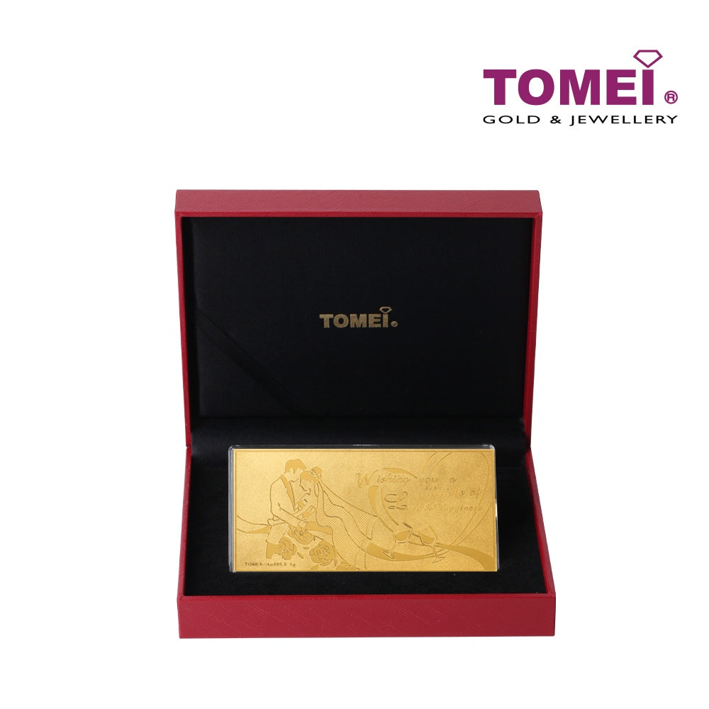 TOMEI Love & Happiness Gold Foil 1G, Yellow Gold 9999