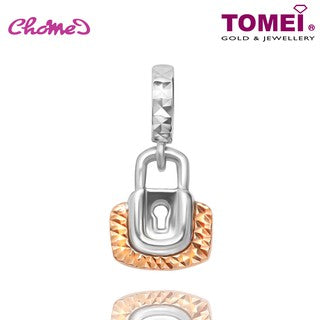 TOMEI Padlock Charm, White Gold & Rose Gold 585 (14K) (P5622)
