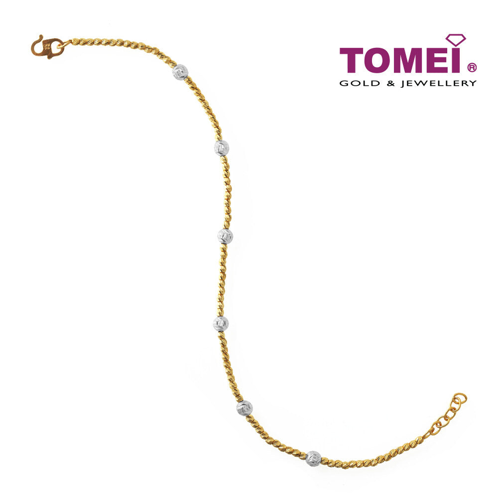 TOMEI [Online Exclusive] Dual-Tone Beads Bracelet Yellow Gold 916