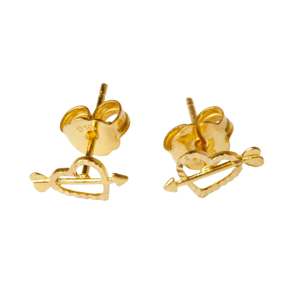 TOMEI Love Struck Earrings, Yellow Gold 916