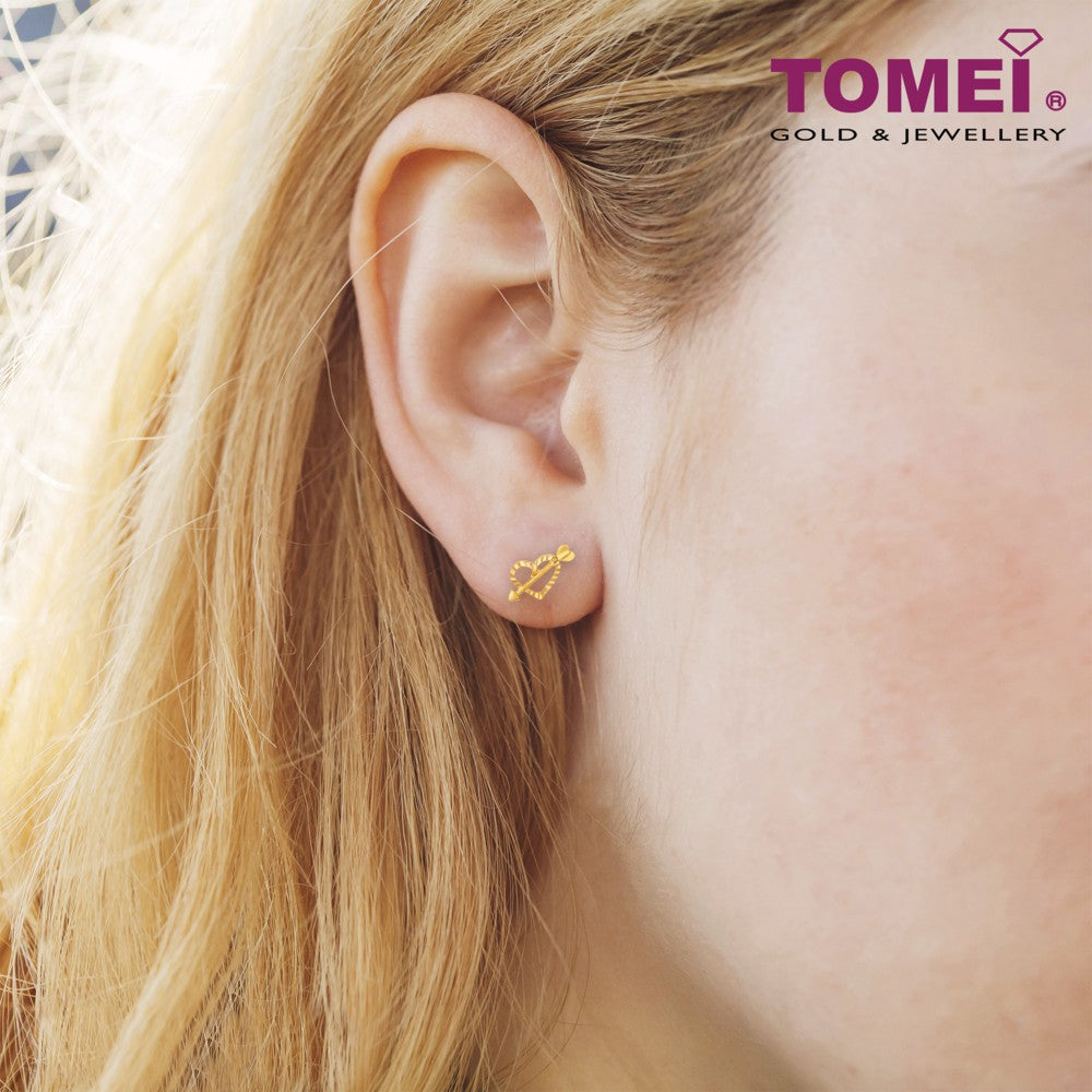 TOMEI Love Struck Earrings, Yellow Gold 916