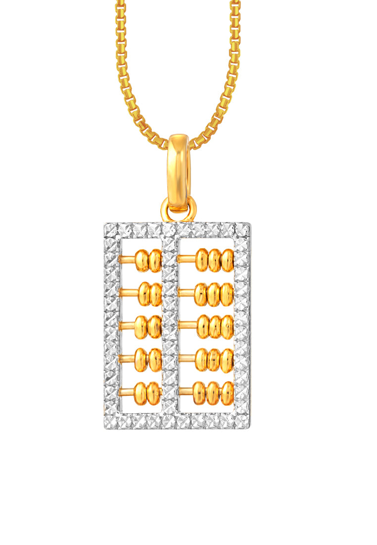 TOMEI Diamond Cut Collection Abacus Pendant, Yellow Gold 916