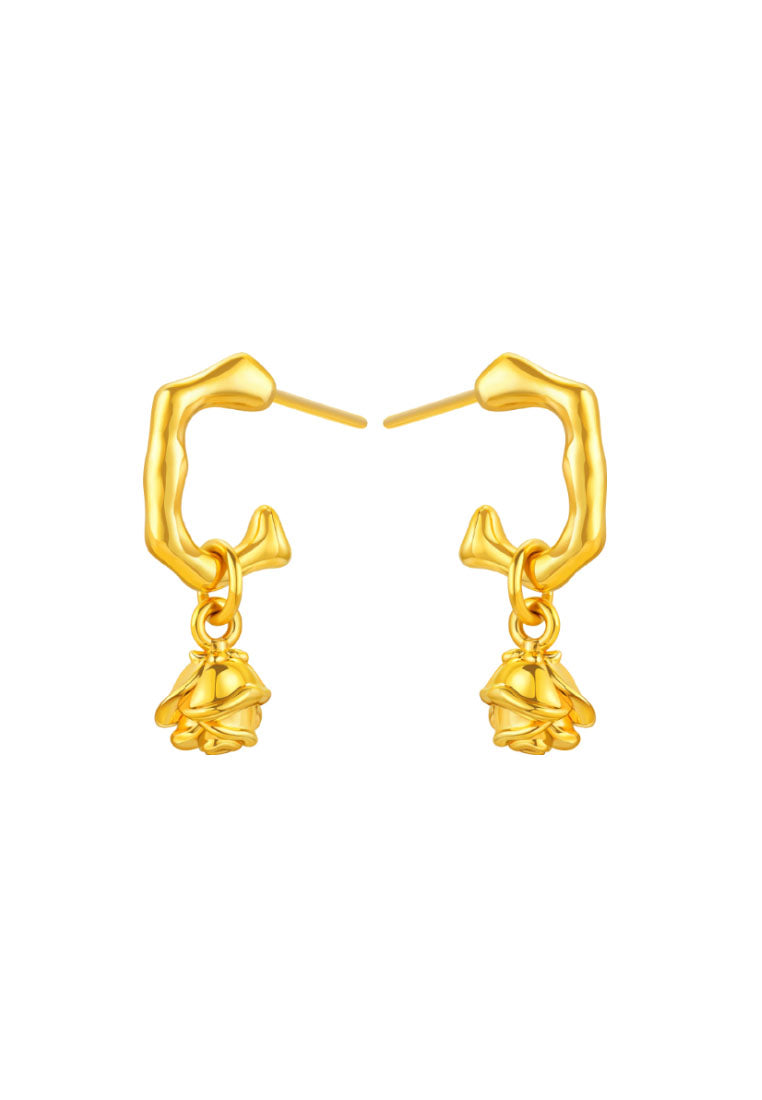 TOMEI X Xifu Rose Series Earrings, Yellow Gold 999 (5D)