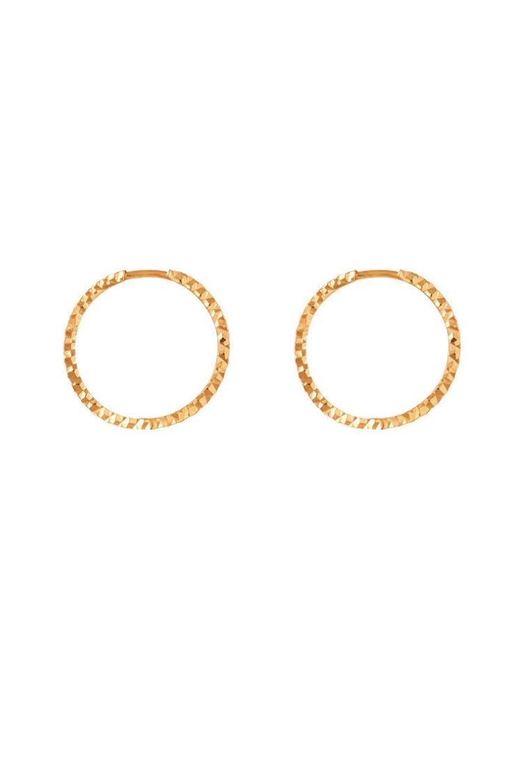 TOMEI Loop Earrings, Yellow Gold 375