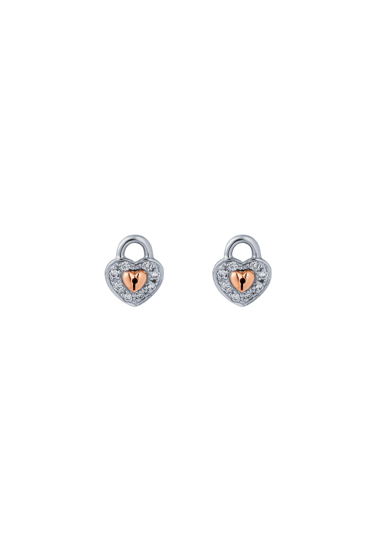 TOMEI Love Lock Sweetheart Collection Diamond Set, White Gold 750