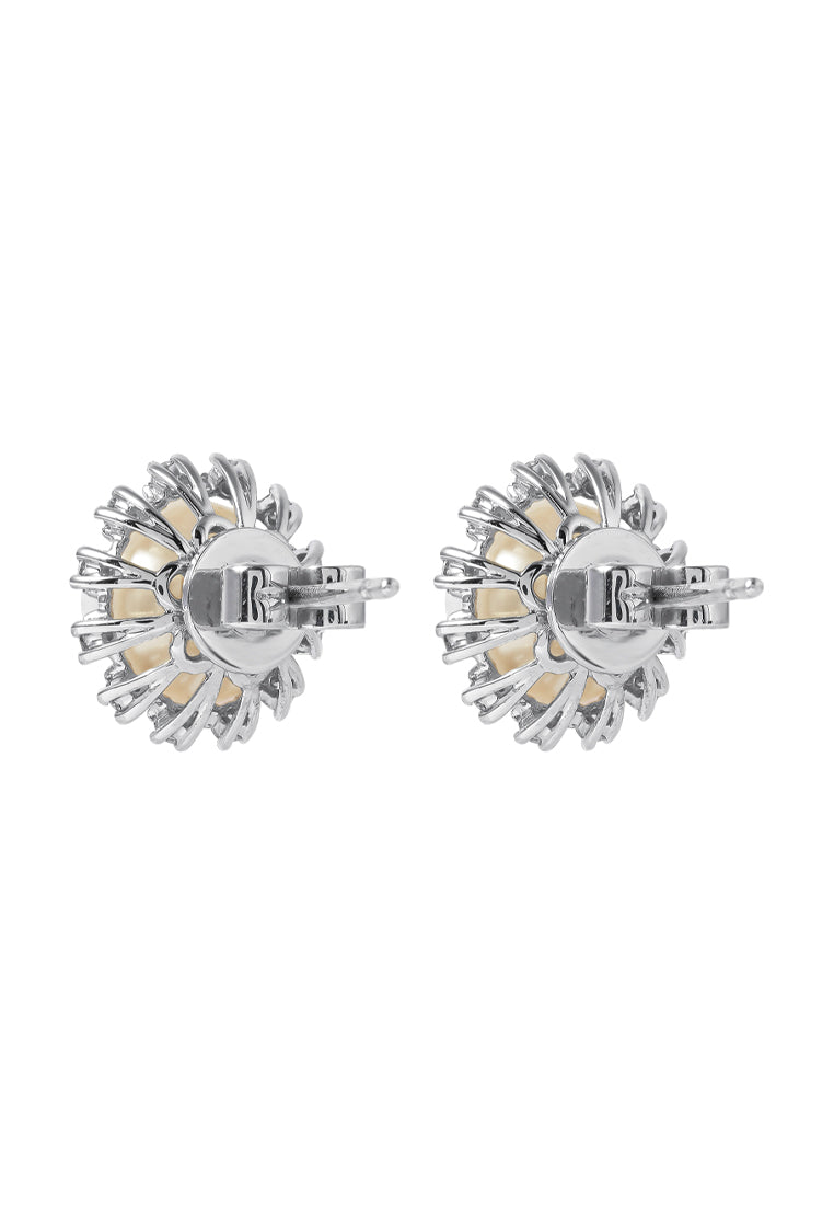 TOMEI Pearl Earrings, White Gold 585
