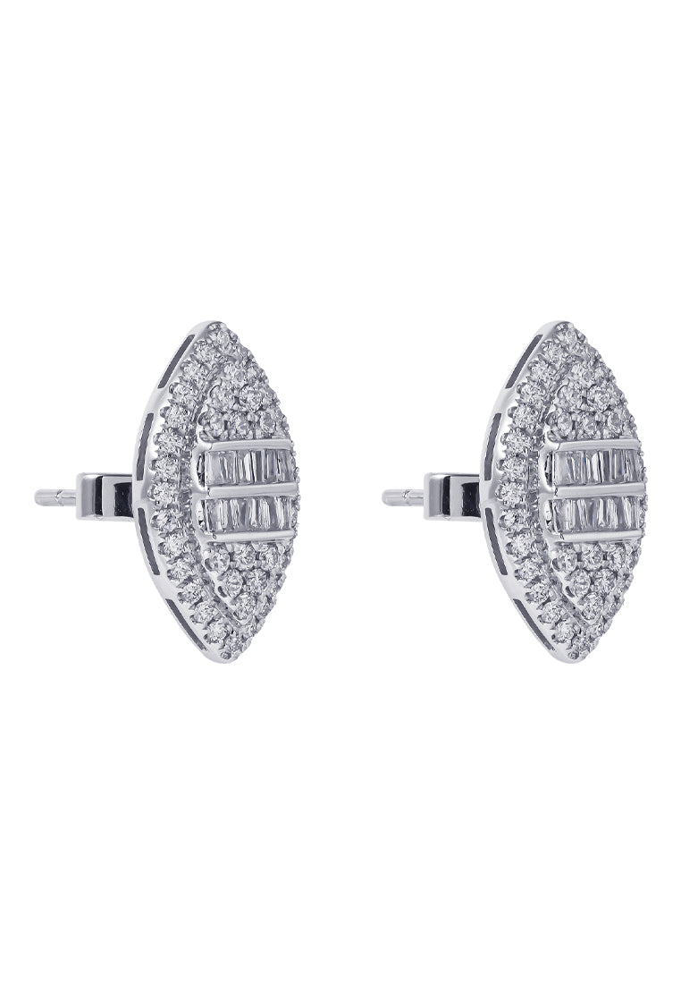 TOMEI Diamond Earrings, White Gold 750