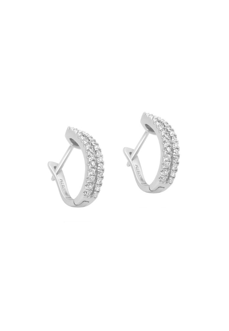 TOMEI Double-Rows Diamond Earrings I White Gold 585 (E839)