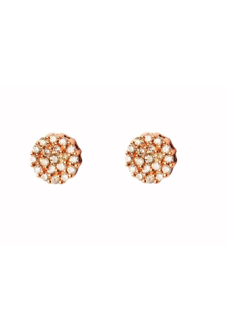 TOMEI Earrings of Rose in Pulchritude Pink, Rose Gold 750