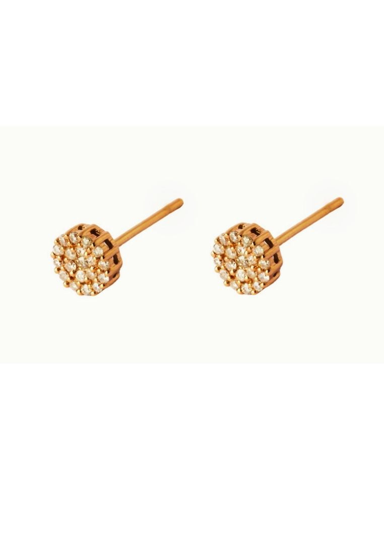 TOMEI Earrings of Rose in Pulchritude Pink, Rose Gold 750