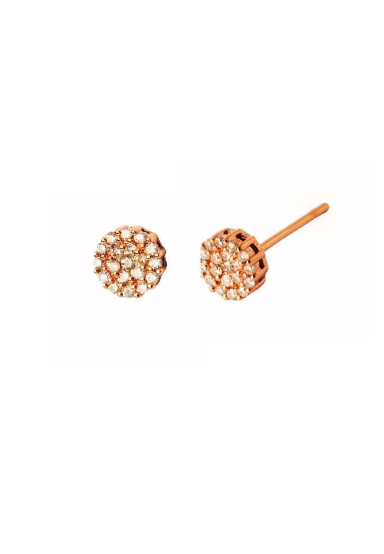 TOMEI Earrings of Rose in Pulchritude Pink, Rose Gold 750