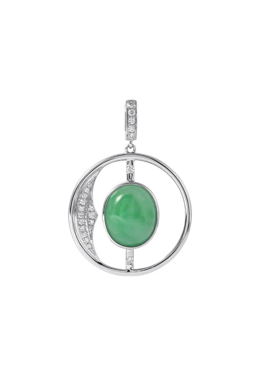 TOMEI Jade Pendant, White Gold 750