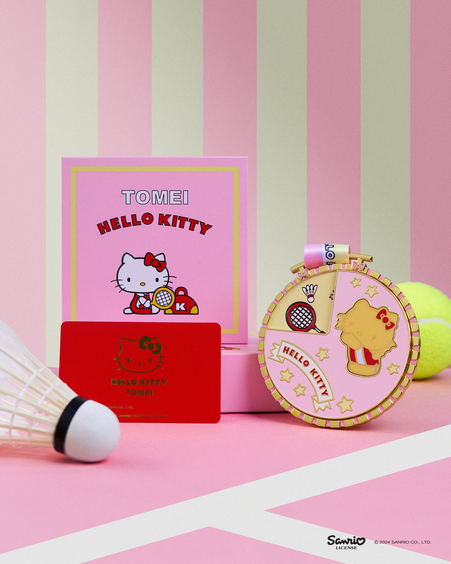 TOMEI X SANRIO Hello Kitty Sports Medal Gold Foil 0.2G, Yellow Gold 9999