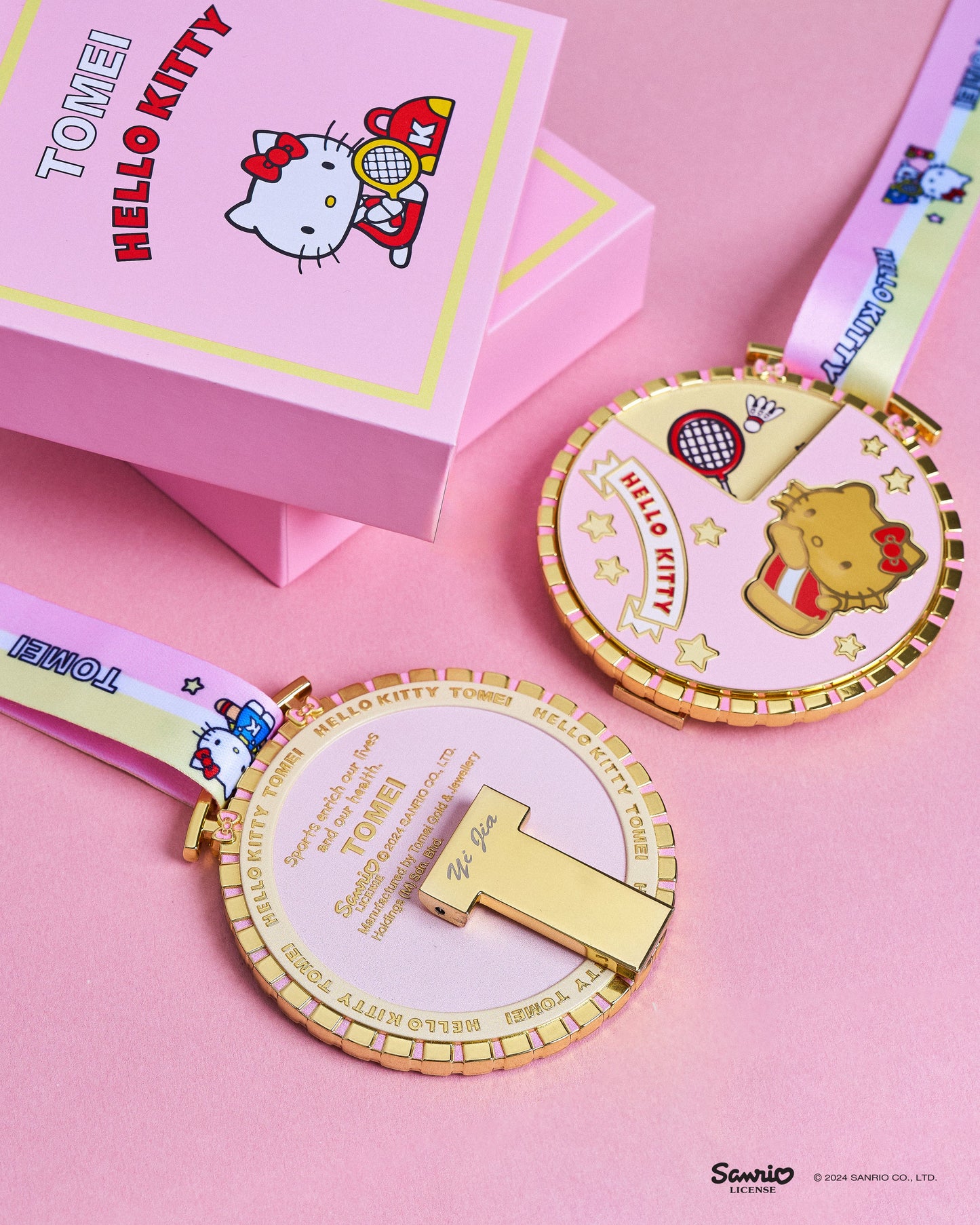 TOMEI X SANRIO Hello Kitty Sports Medal Gold Foil 0.2G, Yellow Gold 9999