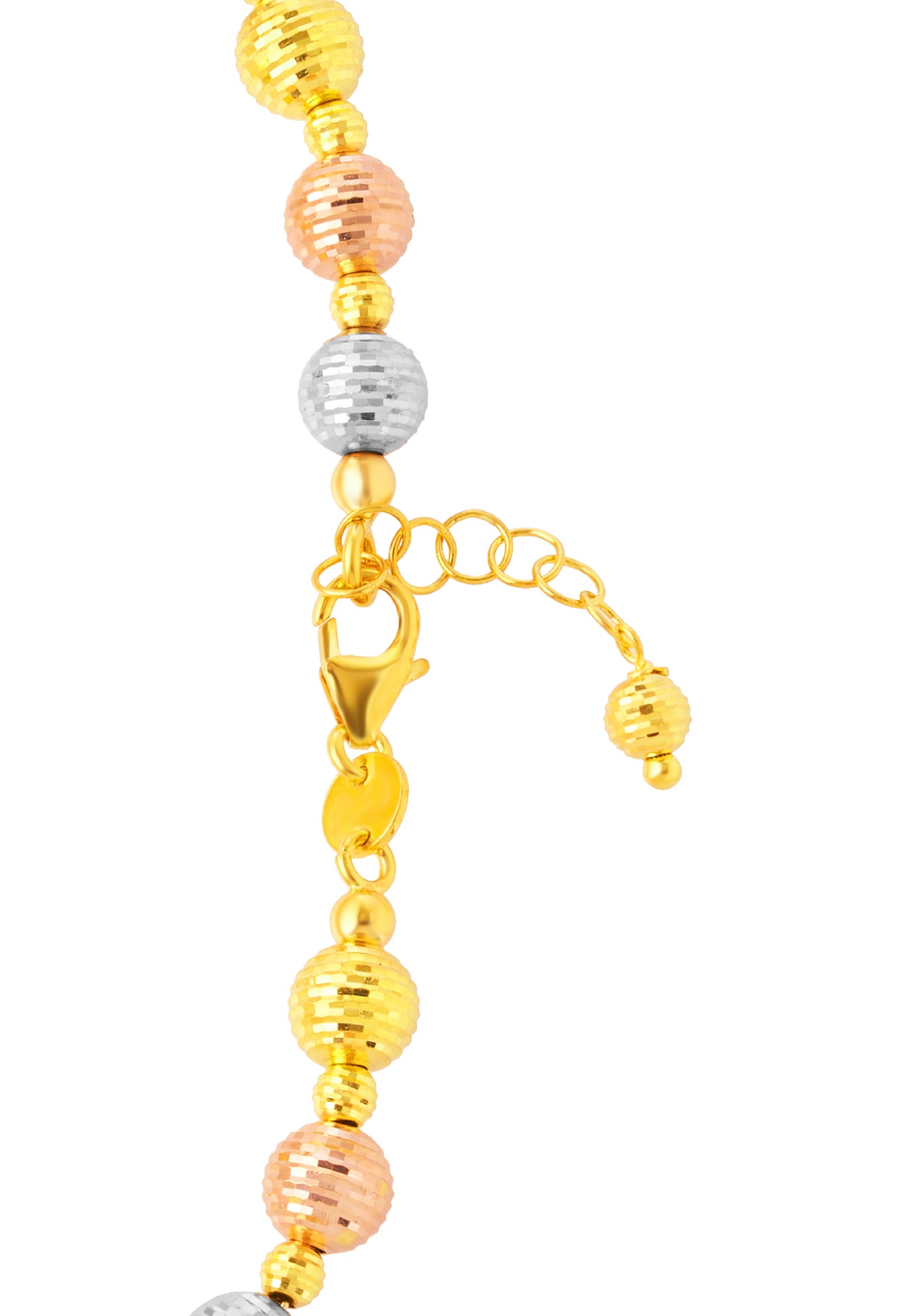 TOMEI Lusso Italia Grande Triple Tone Ball Bracelet, Yellow Gold 916