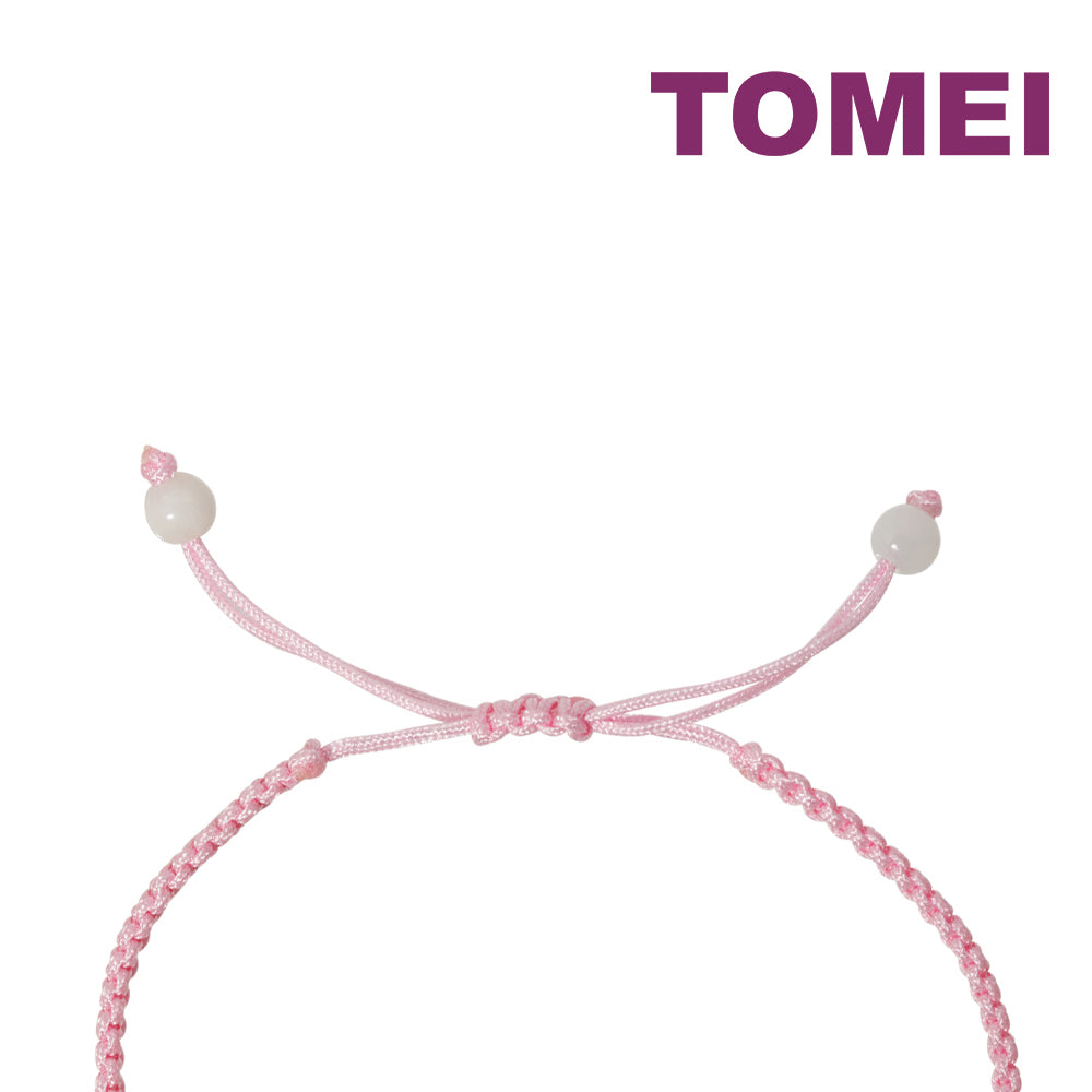 TOMEI [Online Exclusive] Natural Ping-An-Kou Jade with Pink Rope Bracelet