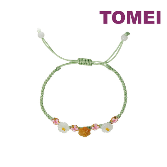 TOMEI [Online Exclusive] 有钱花 Flower Jade with Green Rope Bracelet