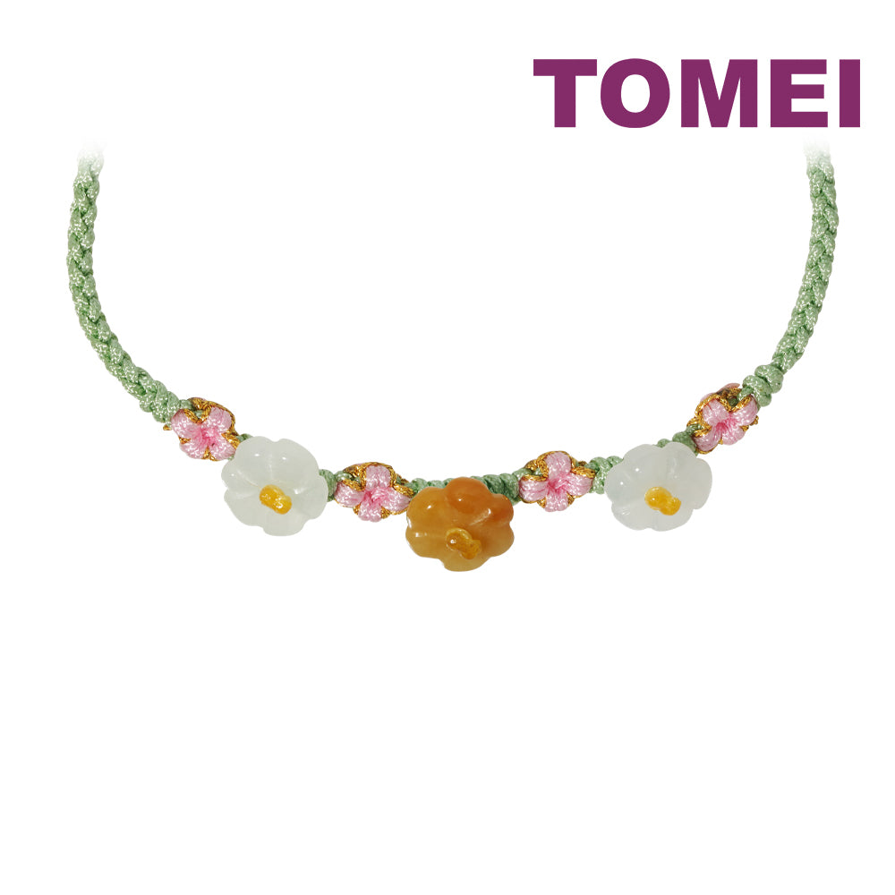 TOMEI [Online Exclusive] 有钱花 Flower Jade with Green Rope Bracelet