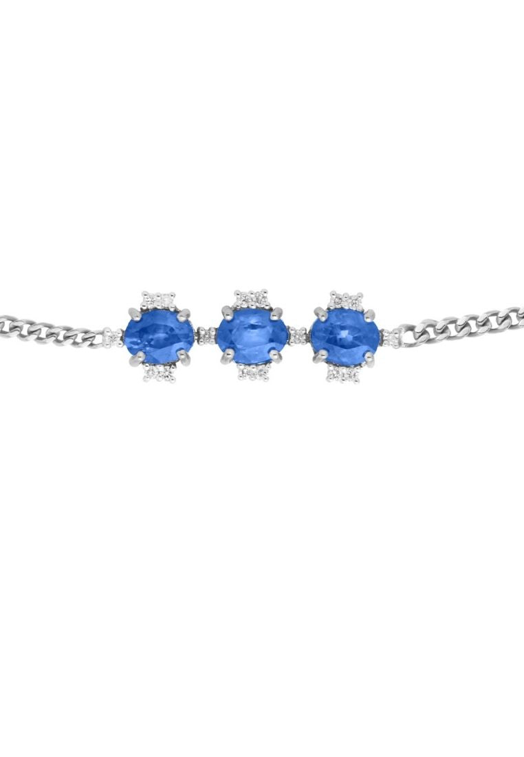 TOMEI Gemstones with Diamond Bracelet, White Gold 375