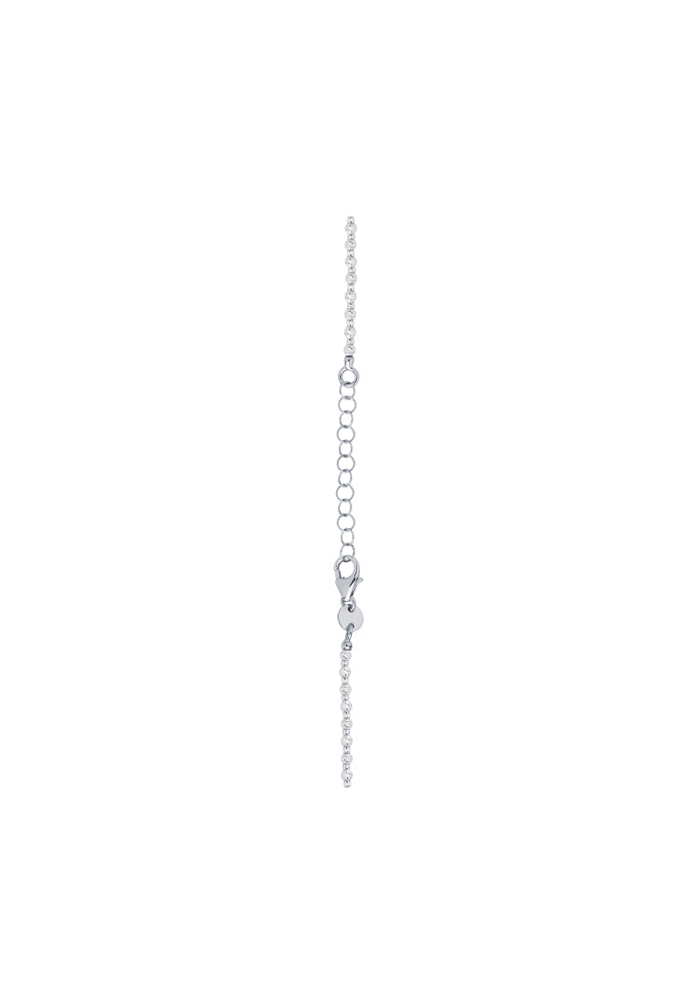 TOMEI Bead Necklace, White Gold 585
