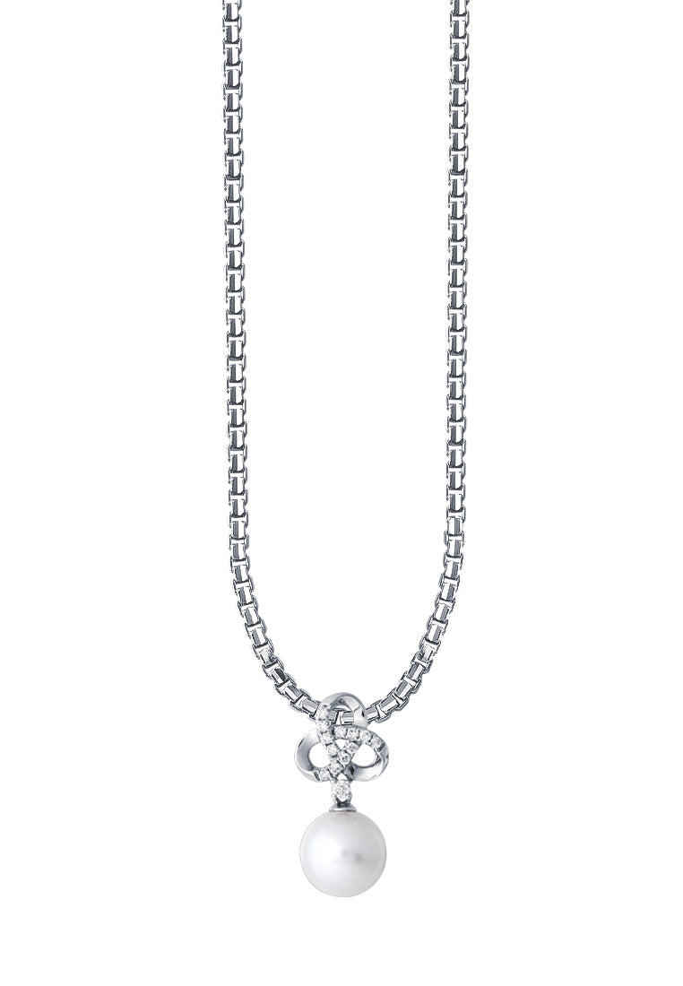 TOMEI Pearl Pendant, White Gold 375