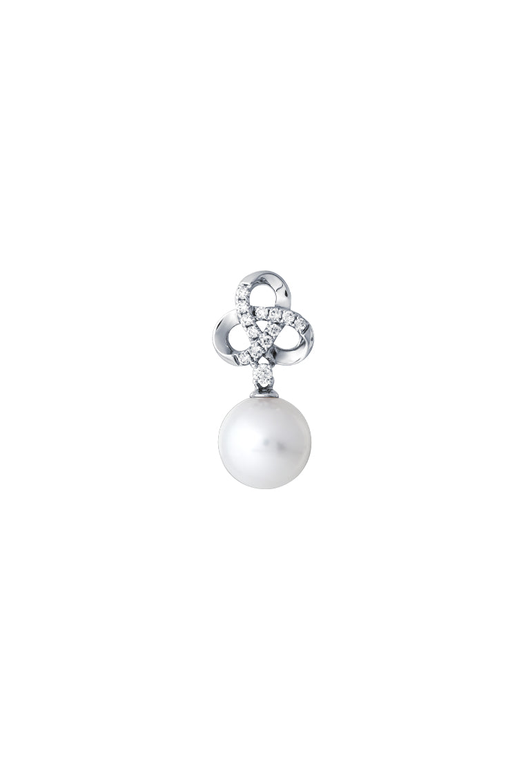 TOMEI Pearl Pendant, White Gold 375