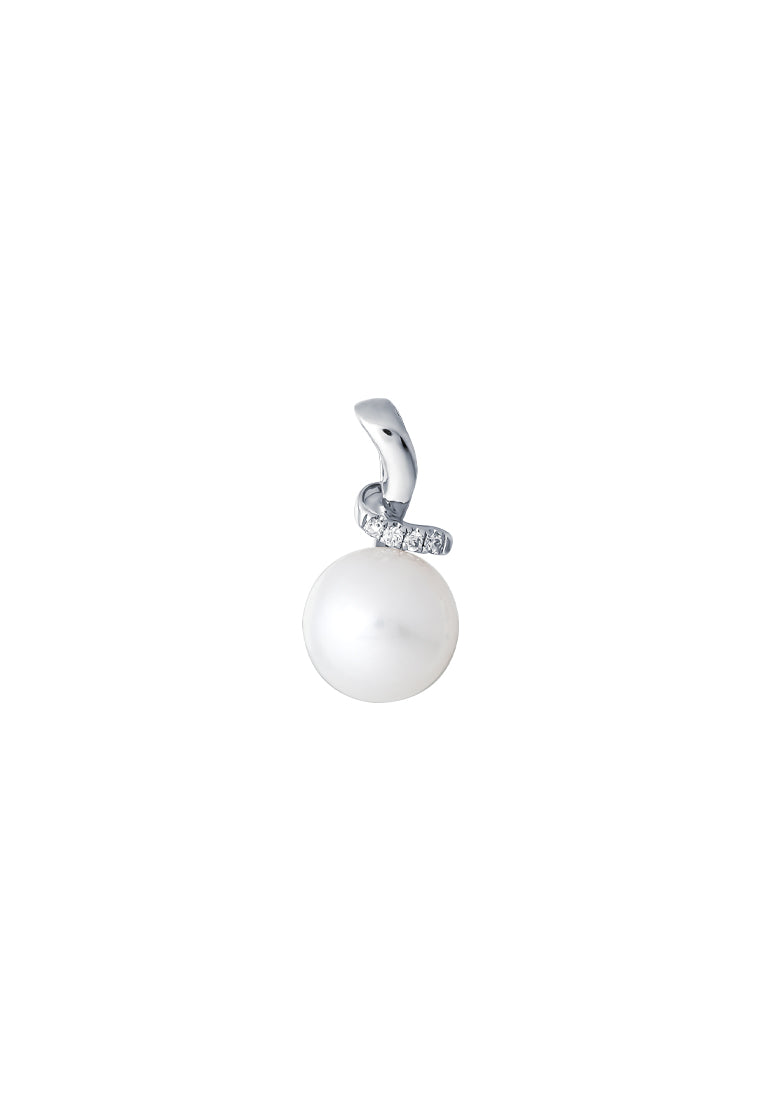 TOMEI Pearl Pendant, White Gold 375