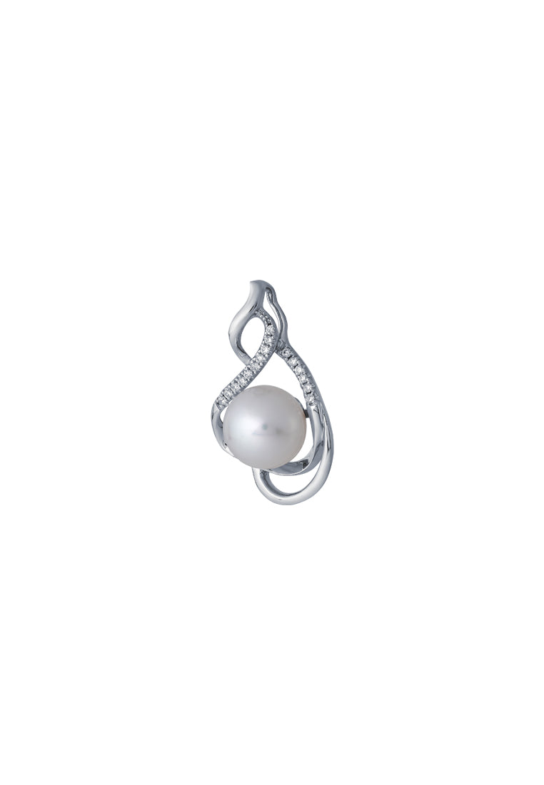 TOMEI Pearl Pendant, White Gold 375