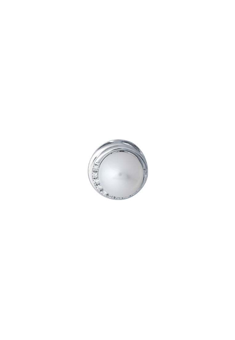 TOMEI Pearl Pendant, White Gold 375