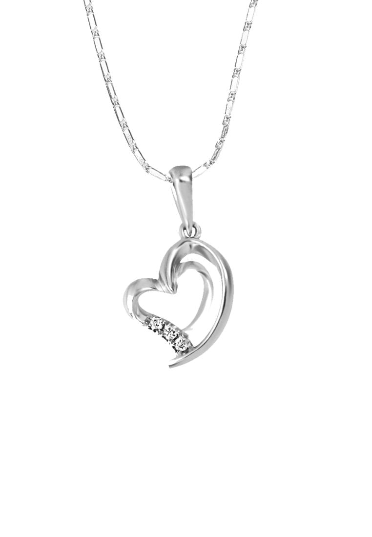 Tomei White Gold 585 "Love Keeper" Diamond Pendant Set