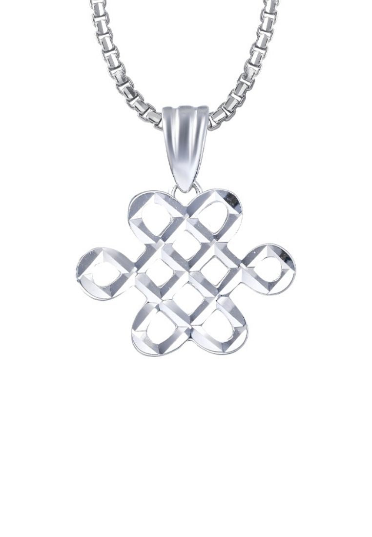 TOMEI Ruyi Knot Pendant, White Gold 585