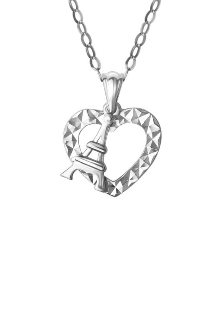 TOMEI Enchanted Love Diamond Pendant, White Gold 585