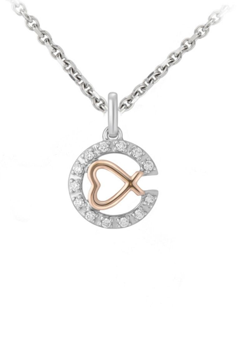 TOMEI Diamond Pendant Set I White+Rose Gold 585 (14K) (P6222)