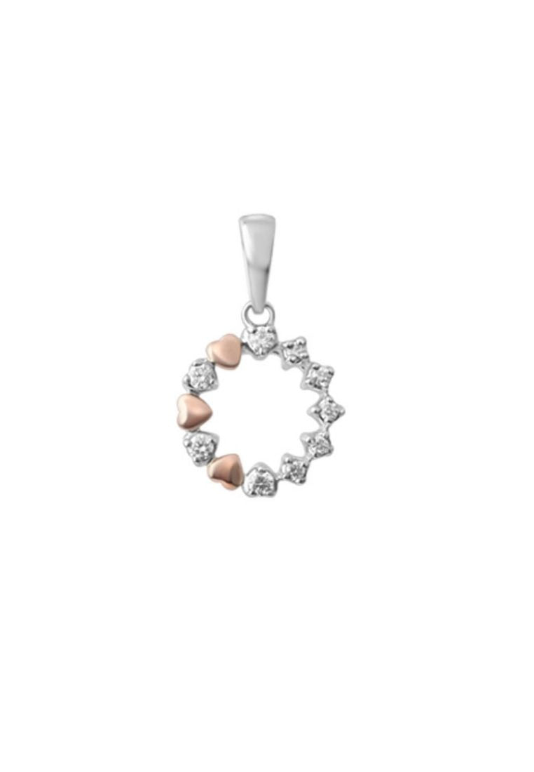 TOMEI Diamond Pendant Set I White and Rose Gold 585