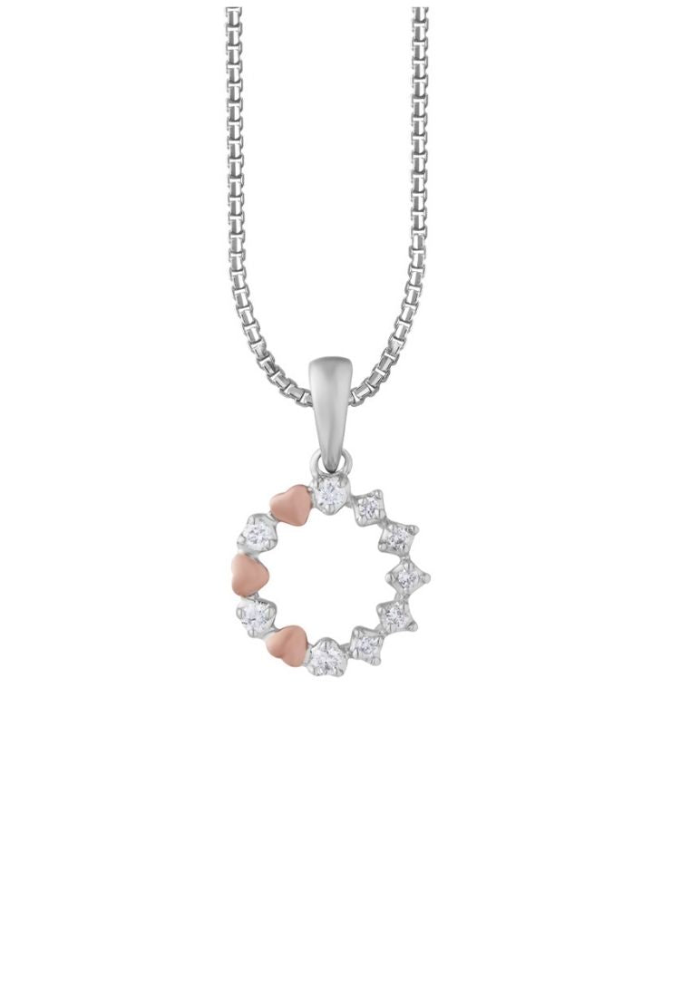 TOMEI Diamond Pendant Set I White and Rose Gold 585