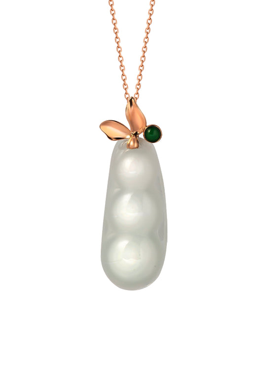 TOMEI Sweet Pea Jadeite Pendant, Rose Gold 750