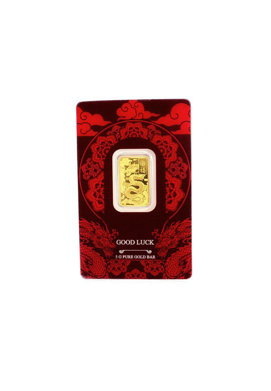 TOMEI x PAMP Suisse Good Luck Dragon Gold Bar 5GM | Fine Gold 9999