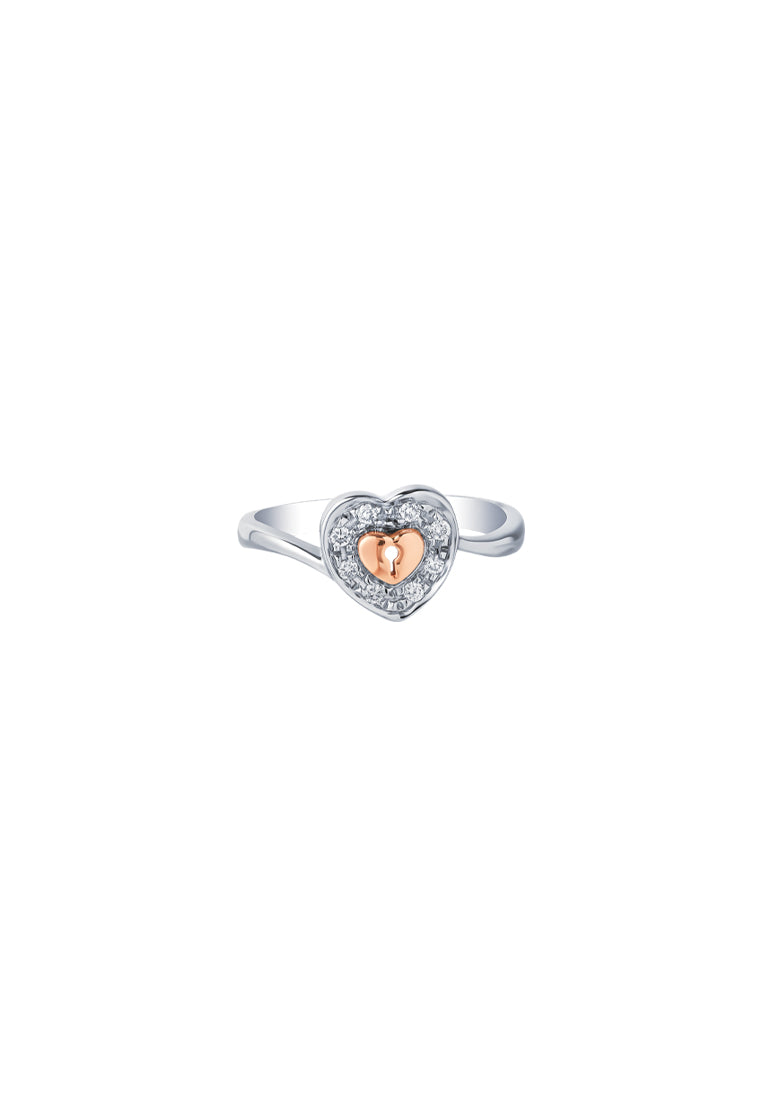 TOMEI Love Lock Sweetheart Collection Diamond Set, White Gold 750