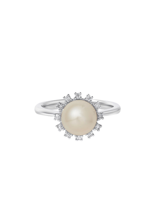 TOMEI Pearl Ring, White Gold 585