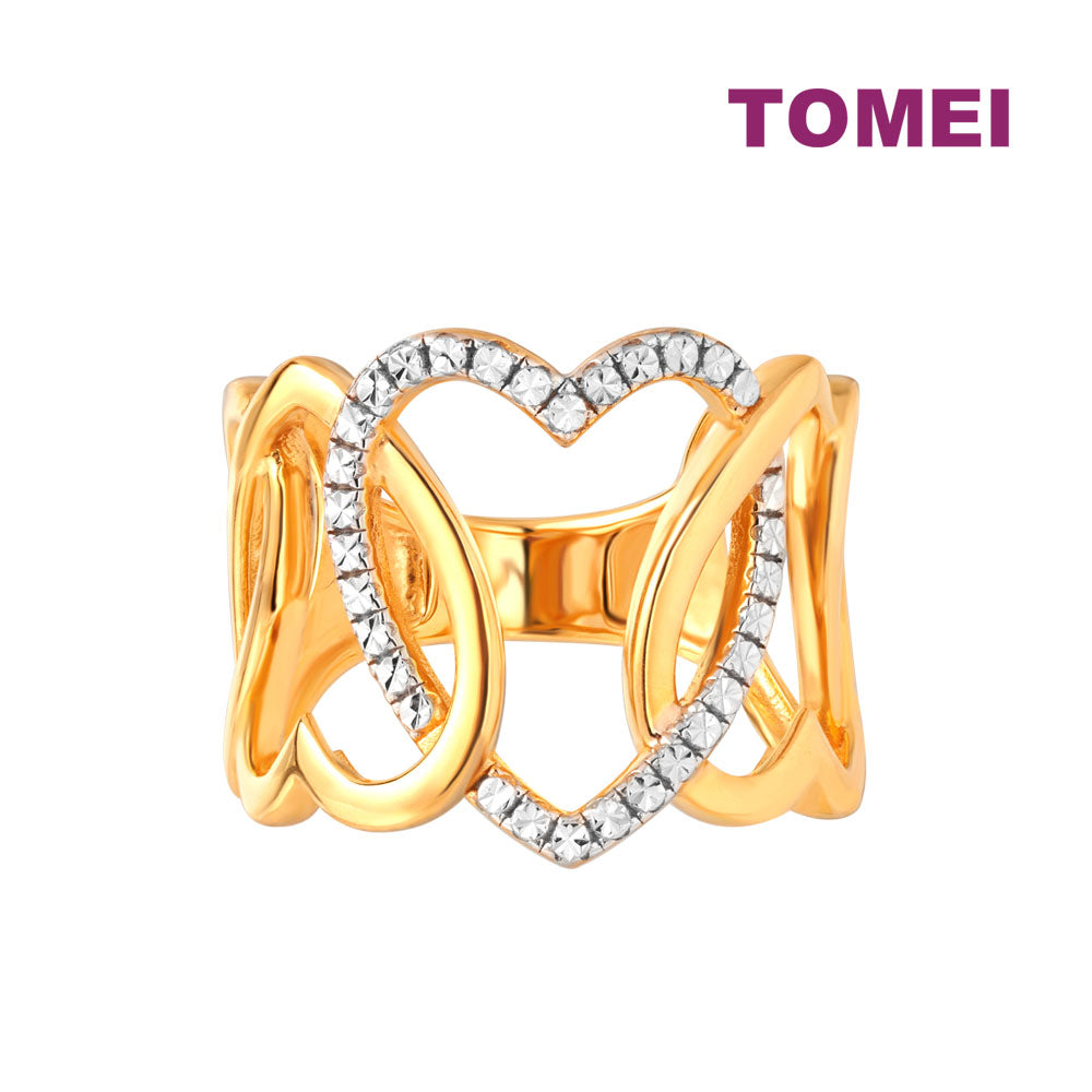 TOMEI Diamond Cut Collection Love in a Loop Ring, Yellow Gold 916