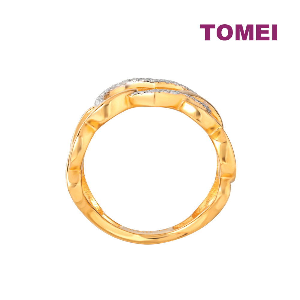 TOMEI Diamond Cut Collection Love in a Loop Ring, Yellow Gold 916