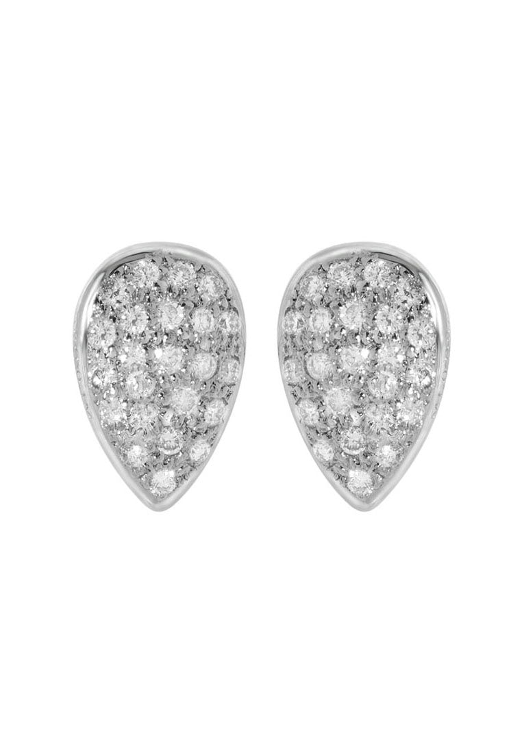 TOMEI Water Drop Earrings, Diamond White Gold 375