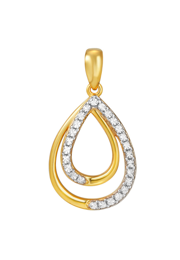 TOMEI Diamond Cut Collection Droplet Pendant, Yellow Gold 916